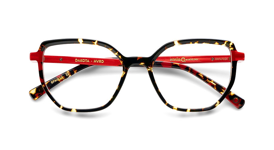Das Bild zeigt die Korrektionsbrille DAKOTA HVRD von der Marke Etnia Barcelona in havana-rot.